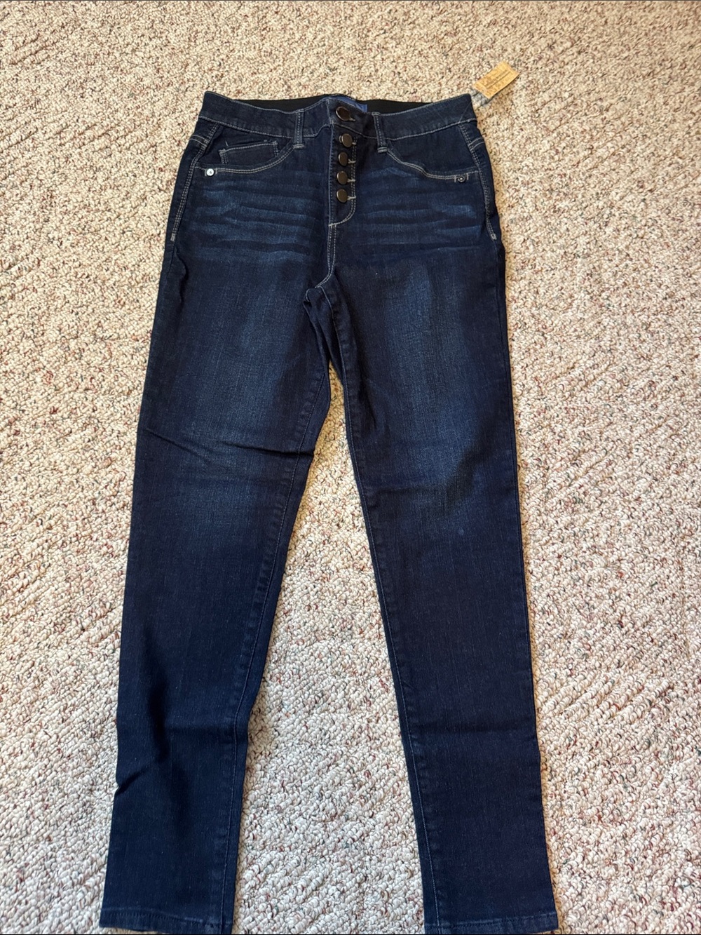 Democracy High-Rise Dark Blue Button-Fly Jeans